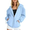 thumbnail image 1 of Baberdicy Womens Zip up Hoodies Long Sleeve Sweatshirts Fall Outfits Oversized Sweaters Casual Fashion Jackets Sky Blue, Size: S-5Xl, 1 of 6