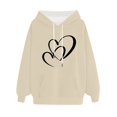 Baberdicy on Sale Hooded Sweatshirts for Women 2024 Funny Heart Print