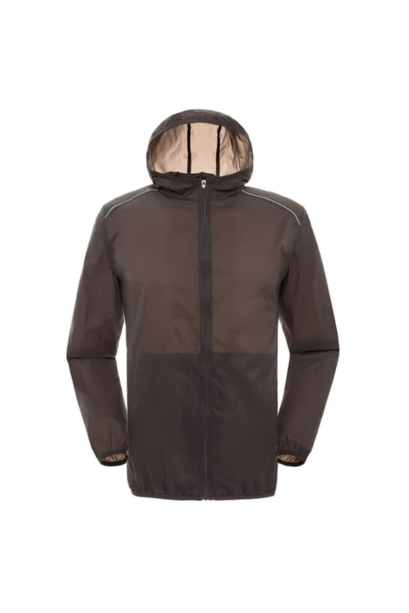 rain jacket womenLightweight Women Solid Rain Jacket Outdoor Plus Size Hooded Windproof Loose Coat Water Proof Raglan Cuff Storage Bag Trenchcoat Women's Grey