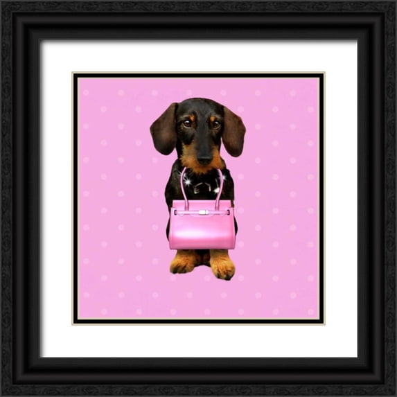 Babette 12x12 Black Ornate Wood Framed with Double Matting Museum Art Print Titled - Teckel Rose