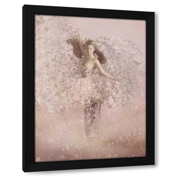 Babette 12x14 Black Modern Wood Framed Wall Art Titled - Apple tree
