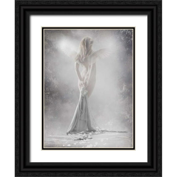 Babette 12x14 Black Ornate Wood Framed with Double Matting Museum Art Print Titled - Angel Shakinah