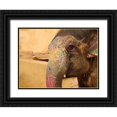 thumbnail image 1 of Babette 14x12 Black Ornate Wood Framed with Double Matting Museum Art Print Titled - Elephant India, 1 of 4