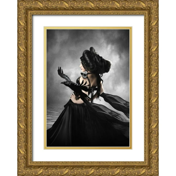 Babette 14x18 Gold Ornate Wood Framed with Double Matting Museum Art Print Titled - Mahafsoun
