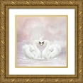 thumbnail image 1 of Babette 15x15 Gold Ornate Wood Framed with Double Matting Museum Art Print Titled - Love Swans, 1 of 4