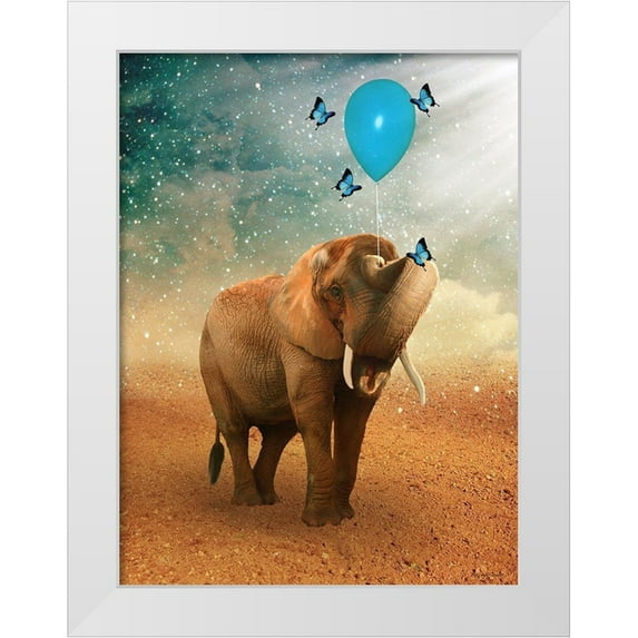 Babette 15x18 White Modern Wood Framed Museum Art Print Titled - The Elephant Ricardo 4