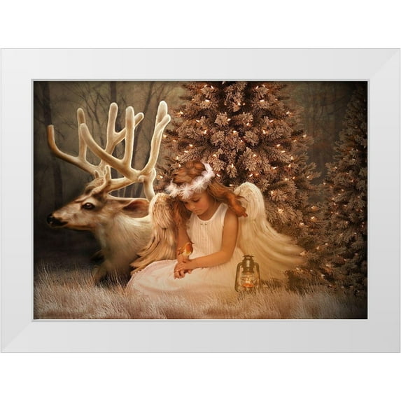 Babette 18x14 White Modern Wood Framed Museum Art Print Titled - Christmas Angel