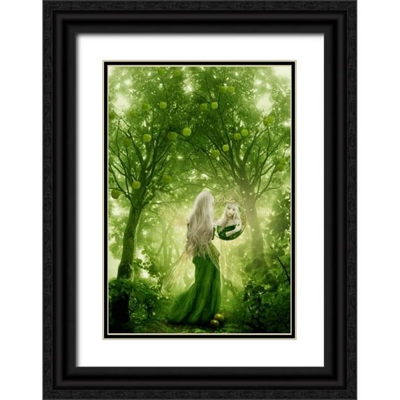Babette 18x24 Black Ornate Wood Framed with Double Matting Museum Art Print Titled - Fairy 15