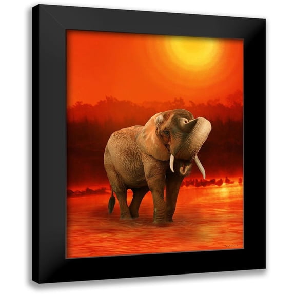 Babette 19x24 Black Modern Framed Museum Art Print Titled - The Elephant Ricardo 6