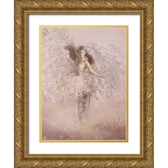 Babette 19x24 Gold Ornate Wood Framed with Double Matting Museum Art Print Titled - Apple tree