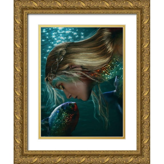 Babette 19x24 Gold Ornate Wood Framed with Double Matting Museum Art Print Titled - Confidence