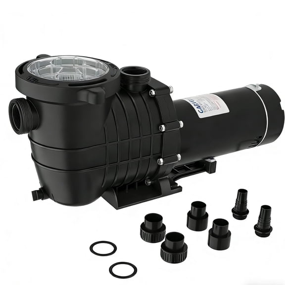 Babevy 1.5HP Above Ground Pool Pump,1100W 6500 GPH Single Speed Dual Voltage, Energy Efficient, 115V