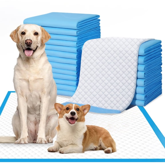 Babevy 20 Count Extra Large Puppy Pee Pads, 6-Layer Super Absorbent Leak-Proof Quick-Dry for Dogs Cats Puppies Rabbits