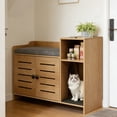 thumbnail image 1 of Babevy Large Hidden Cat Litter Box Cabinet, Double Door Enclosure Furniture with Storage Shelf, Side Table & Anti-Tracking Mat, 1 of 7