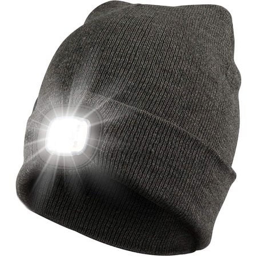 Babibeauty Beanie Hat with Light Rechargeable LED Headlamp Hat