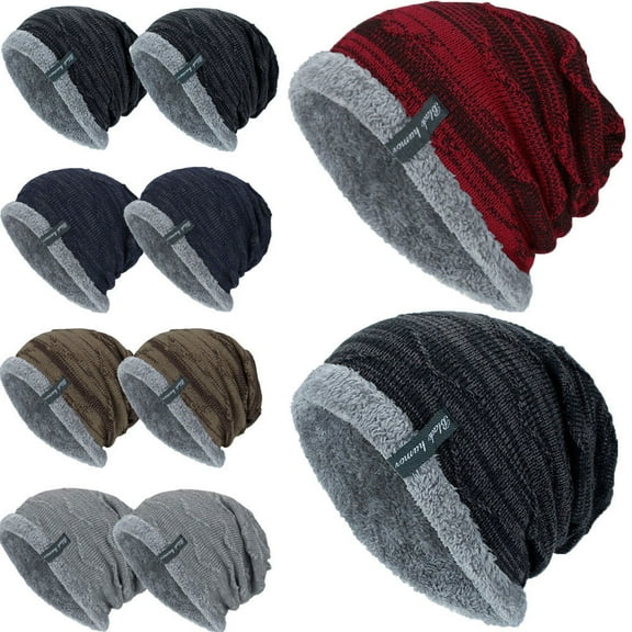 Babibeauty Men Women Knit Baggy Beanie Winter Warm Wool Ski Knitted Crochet Slouch Hat Cap