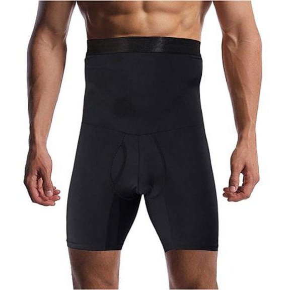 Babibeauty Men's Boxer Shaper Compression Pants High Waist Belly Control Exercise Training