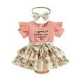 thumbnail image 1 of Babibeauty Newborn Baby Girl Summer Clothes Floral Fly Sleeve Romper Jumpsuit Shorts Outfits Set, 1 of 10