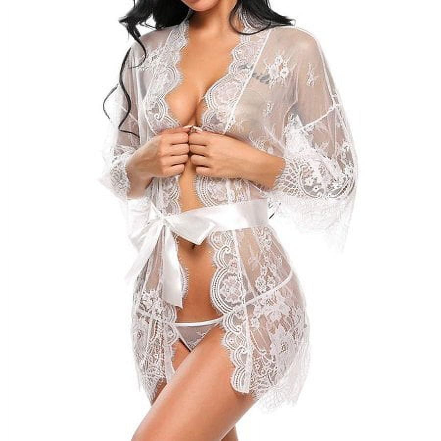 Babibeauty Sexy Lingerie Women Underwear Lace Babydoll Nightdress Sheer Lace  Robes with G-string Babydoll Women Sleepwear - Walmart.com