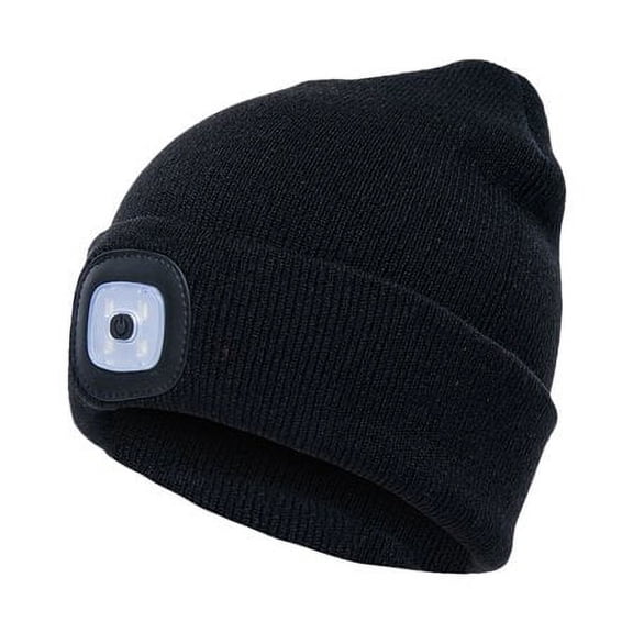 Babibeauty Unisex Outdoor Cycling Hiking LED Light Knitted Hat Winter Elastic Beanie Cap