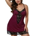 thumbnail image 1 of Babibeauty Women's Lace Plus Size V Neck Dress Babydoll Thongs Sleepwear Strappy Lingerie Nightgown Nightdress, 1 of 3