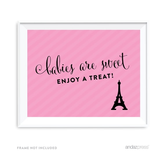 Koyal Wholesale Babies Are Sweet Enjoy A Treat Paris Bonjour Bebe Girl Baby Shower Party Sign 8.5x11 Inch