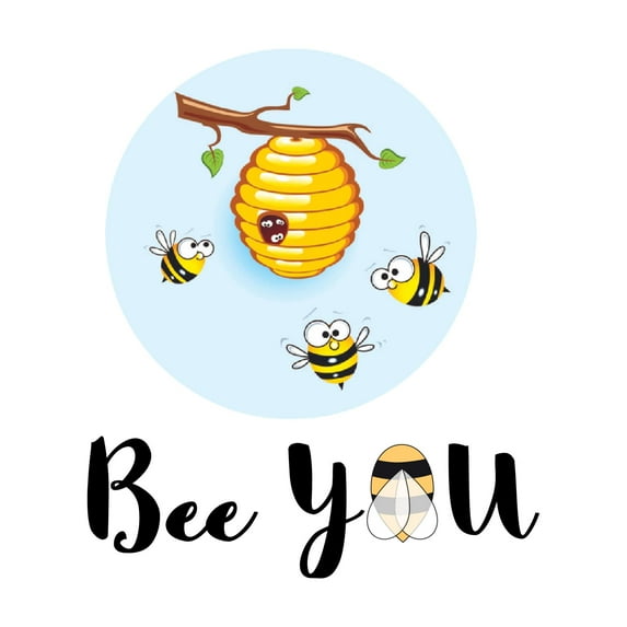 Babies Bee you Cute Cartoon Wall Decal Decoration Bee You Quote Lettering Vinyl Wall Decal Art Lasts Years and Easily Removable - Size: 36 In(W) x 40 In(H)
