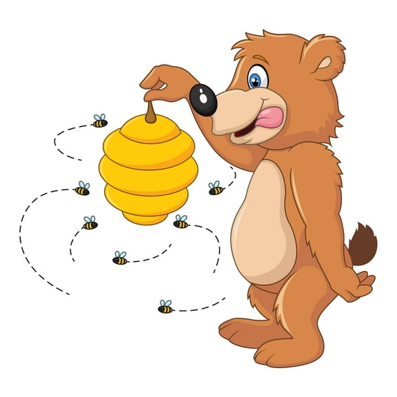 Babies Cute Cartoon Wall Decal Decoration Beehive Wall Decal Vinyl Decor for Kids Room Lasts Years and Easily Removable - Size: 10 In(W) x 9 In(H)