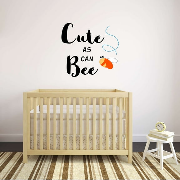 Babies Cute as can Bee Cute Quotes & Sayings Wall Decal Decoration Adorable Cute Honey Bee Vinyl wall Decor Art Lasts Years and Easily Removable - Size: 20 In(W) x 18 In(H)