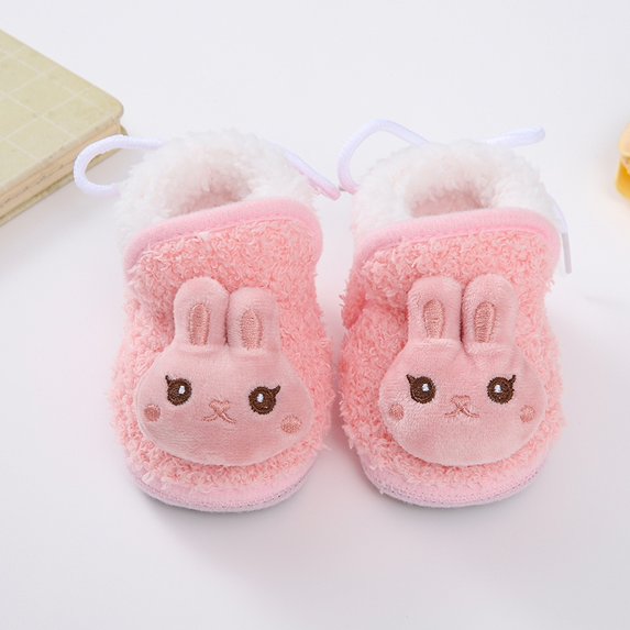 Babies' Lace-up Snow Boots Plush Patchwork Babies' Soft-soled Toddler Shoes Babies' Cotton-padded Shoes Cute Plush Christmas Gift