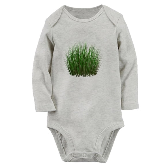 Babies Nature Grass Pattern Rompers, Newborn Baby Unisex Bodysuits, Infant Jumpsuits, Toddler 0-12 Months Kids Long Sleeves Oufits (Gray, 6-12 Months)