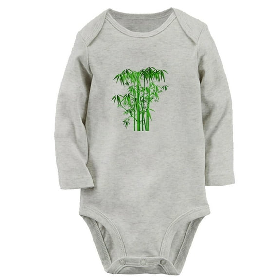 Babies Nature Pattern Bamboo Rompers, Newborn Baby Unisex Bodysuits, Infant Jumpsuits, Toddler 0-12 Months Kids Long Sleeves Oufits (Gray, 6-12 Months)