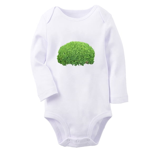 Babies Nature Pattern Bushes Rompers, Newborn Baby Unisex Bodysuits, Infant Jumpsuits, Toddler 0-12 Months Kids Long Sleeves Oufits (White, 0-6 Months)