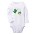 thumbnail image 1 of Babies Nature Pattern Palm Tree Rompers, Newborn Baby Unisex Bodysuits, Infant Jumpsuits, Toddler 0-12 Months Kids Long Sleeves Oufits (White, 6-12 Months), 1 of 4