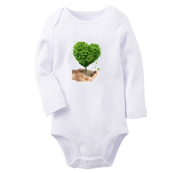 Babies Nature Pattern Soil in Hands Rompers, Newborn Baby Unisex Bodysuits, Infant Jumpsuits, Toddler 0-12 Months Kids Long Sleeves Oufits (White, 6-12 Months)