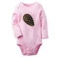 thumbnail image 1 of Babies Nature Pine Cone Pattern Rompers, Newborn Baby Unisex Bodysuits, Infant Jumpsuits, Toddler 0-12 Months Kids Long Sleeves Oufits (Pink, 6-12 Months), 1 of 4