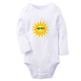 thumbnail image 1 of Babies Nature Sun Pattern Rompers, Newborn Baby Unisex Bodysuits, Infant Jumpsuits, Toddler 0-12 Months Kids Long Sleeves Oufits (White, 6-12 Months), 1 of 4