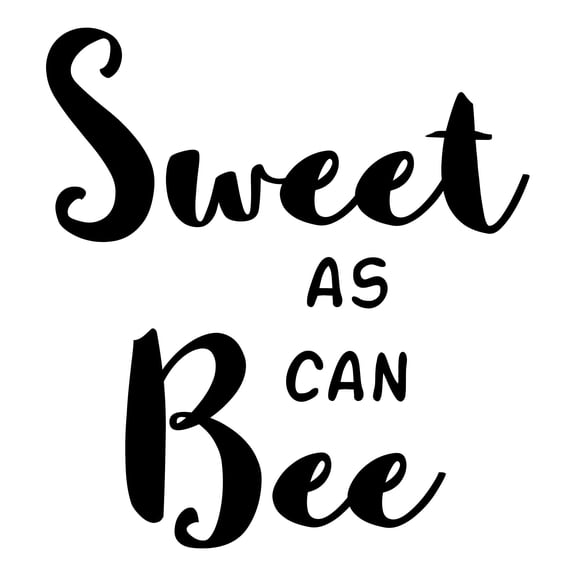 Babies Sweet as can Bee Cute Cartoon Wall Decal Decoration Sweet Honey Bee Nectar Vinyl Wall Decal Art Lasts Years and Easily Removable - Size: 9 In(W) x 10 In(H)