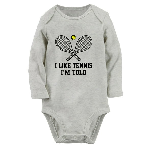 Babies Unisex I Like Tennis I'm Told Funny Rompers Newborn Baby Bodysuits Infant Jumpsuits Kids Cotton Graphic One-Piece Outfits
