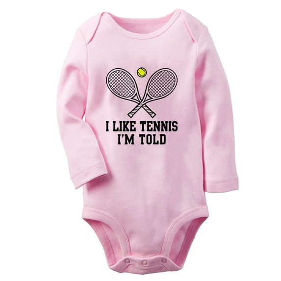 Babies Unisex I Like Tennis I'm Told Funny Rompers Newborn Baby Bodysuits Infant Jumpsuits Kids Cotton Graphic One-Piece Outfits