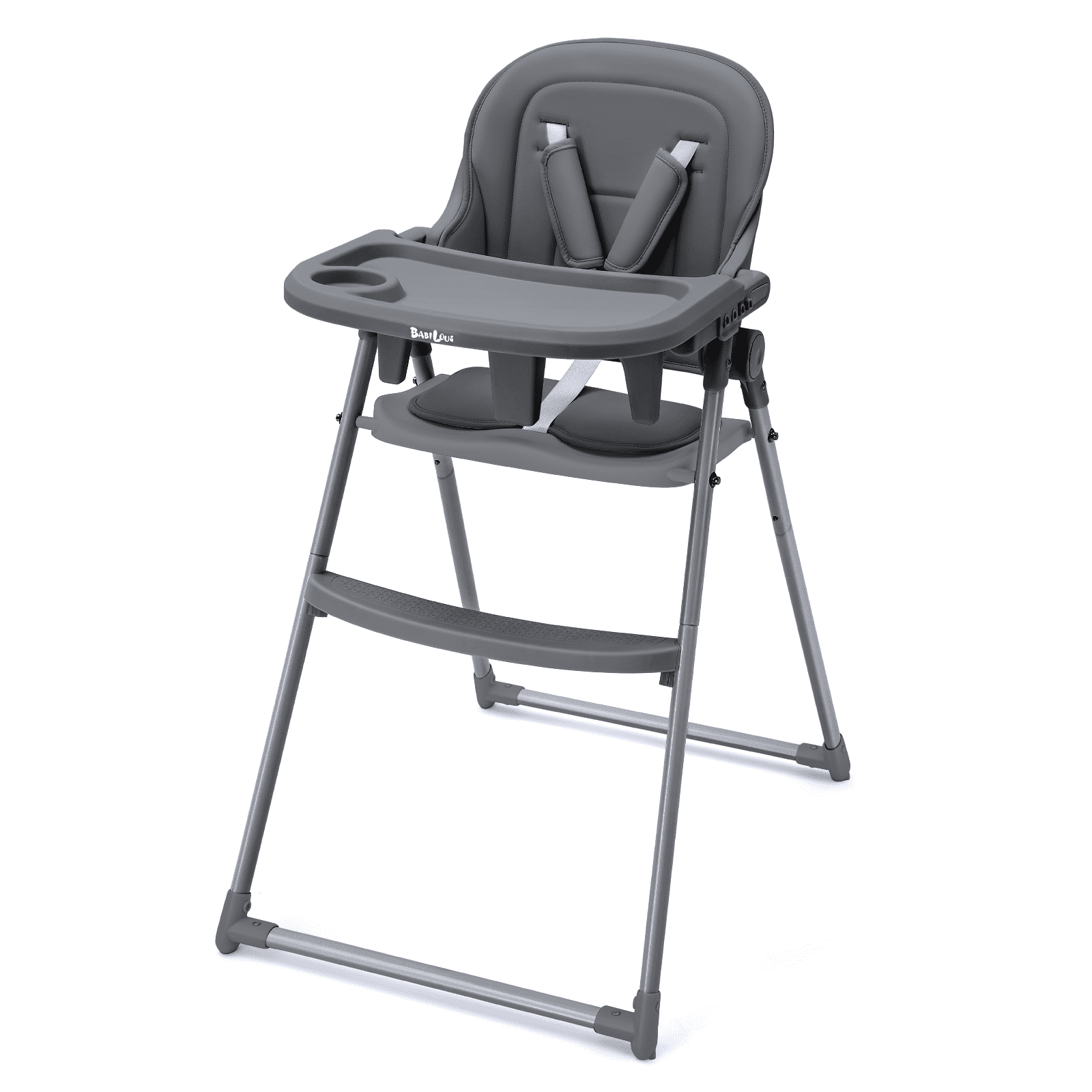 Babilous Foldable High Chair for Babies and Toddlers – Portable, Convertible High Chairs with Adjustable Tray, 5-Point Harness, and Easy-to-Clean Design