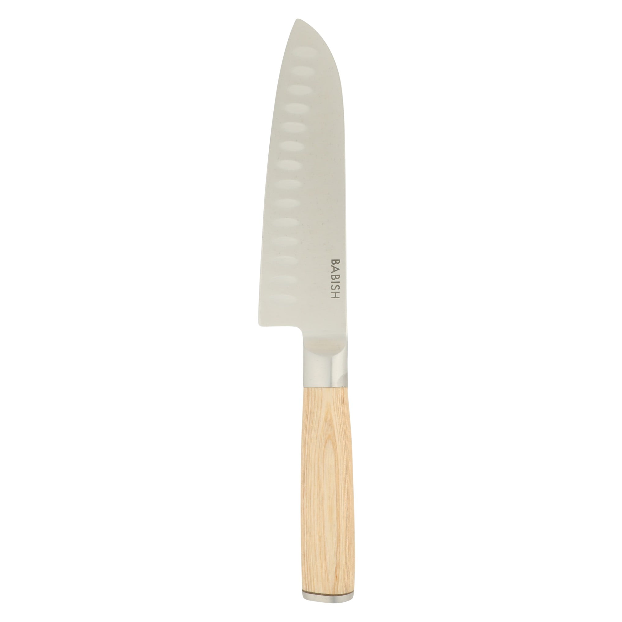 Babish 6.5-Inch Santoku Knife – High-Carbon 1.4116 German Steel Kitchen Knife with Light Pakka Wood Handle, Full-Tang Razor Sharp Blade for Chopping, Slicing, Dicing & Precision Prep