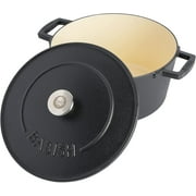 Babish 6 Qt Round Enameled Cast Iron Dutch Oven w Self-Basting Lid in Black