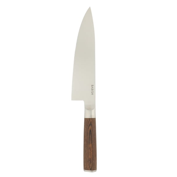 Babish 8-Inch Chef Knife – High-Carbon 1.4116 German Steel Kitchen Knife with Dark Pakka Wood Handle, Full-Tang Razor Sharp Chef’s Blade for Chopping, Slicing, Dicing & Everyday Prep