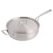 Babish Tri-Ply Saute Pan with Lid, Suitable for Induction and 500F Heat, 5-Quart