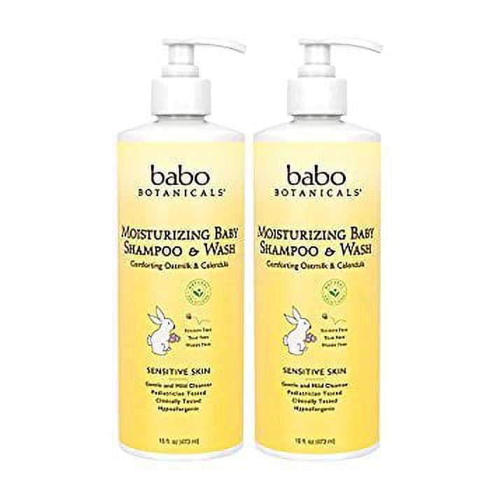 Babo Botanicals Babo Botanicals Moisturizing Baby Shampoo and Wash, Oatmilk Calendula, 2-Count , 16 oz.