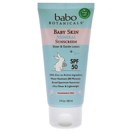 Babo Botanicals Baby Skin Mineral Sunscreen SPF 50 , 3 oz Sunscreen