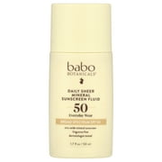 Babo Botanicals Daily Sheer Mineral Sunscreen Fluid SPF 50 , 1.7 oz Sunscreen