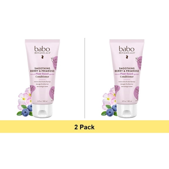 Babo Botanicals Detangling Conditioner - Instantly Smooth Berry Primrose - 6 oz - 2 Pack