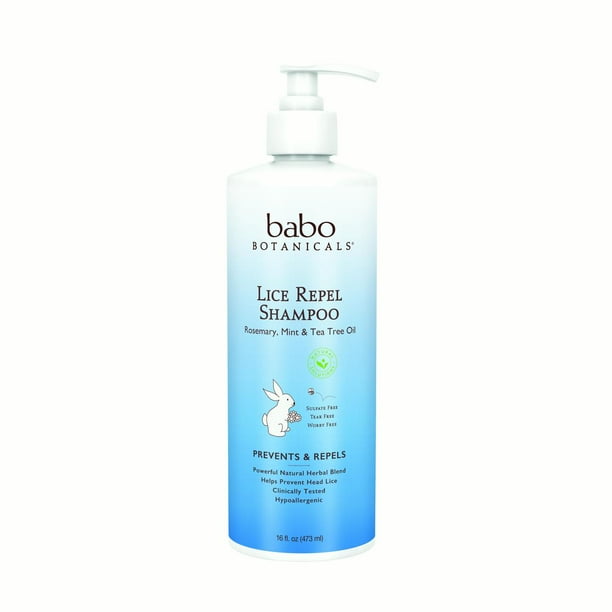 Babo Botanicals Lice Repel Shampoo, Rosemary Mint and Tea Tree, 16 Oz